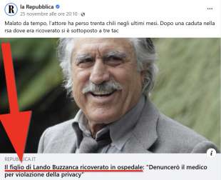 la repubblica, il figlio di buzzanca in ospedale