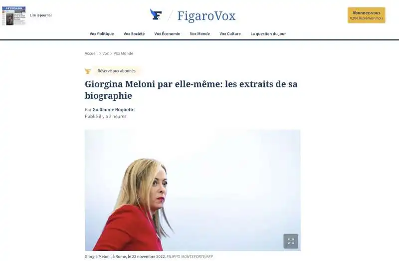 le figaro su giorgia meloni   