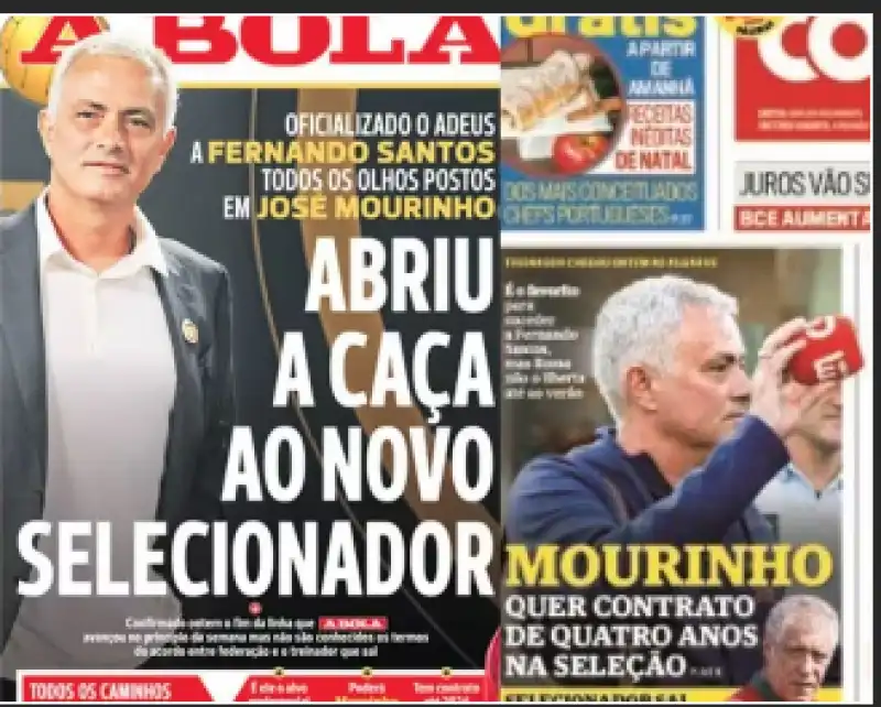 mourinho giornali portoghesi