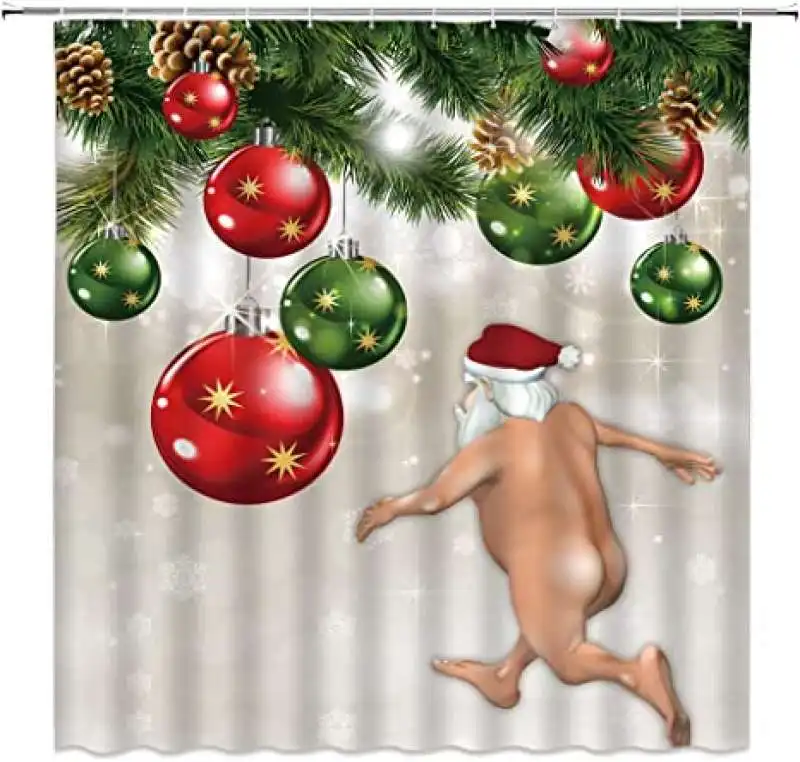 natale tenda doccia babbo nudo