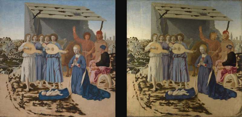 nativita di piero della francesca prima e dopo il restauro