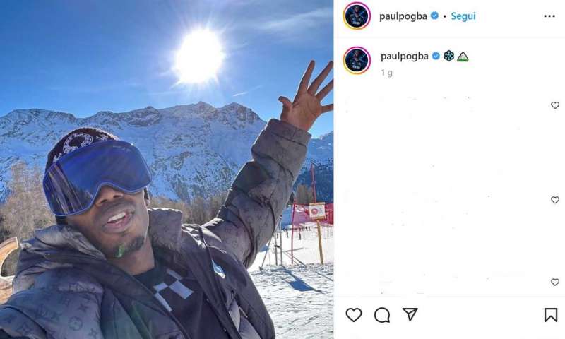 paul pogba sulla neve