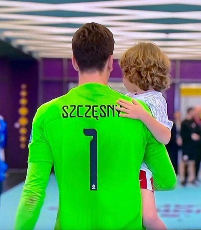 szczesny con il figlio