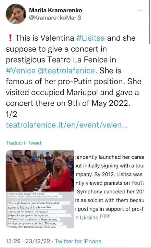 tweet contro valentina lisitsa 