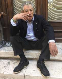 Umberto Bossi al cortile d’onore della Camera