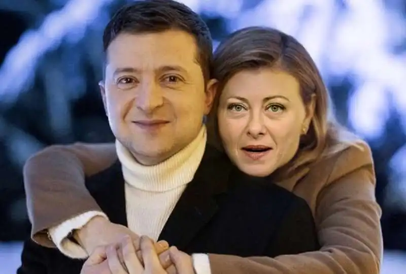 ZELENSKY MELONI MEME BY DAGOSPIA