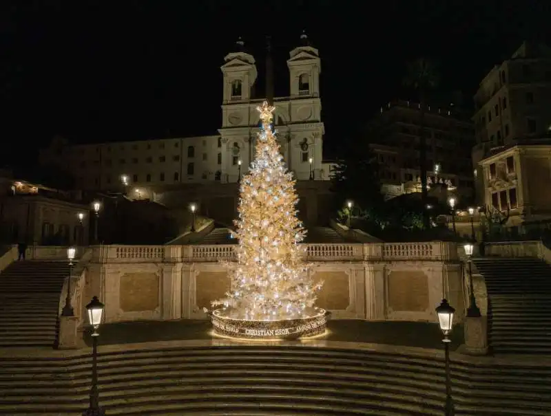 albero di natale di christian dior a piazza di spagna   roma   21