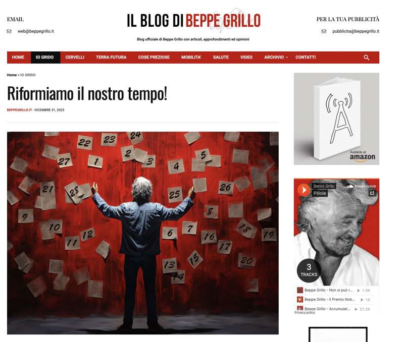 BEPPE GRILLO VUOLE RIFORMARE IL CALENDARIO