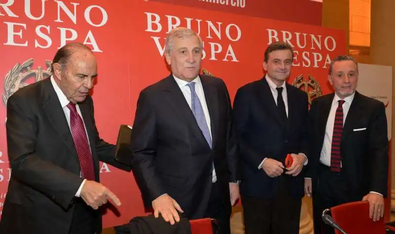 bruno vespa  antonio tajani  carlo calenda  antonio polito  foto di bacco