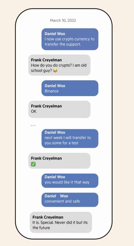 chat tra frank creyelman e daniel woo 4