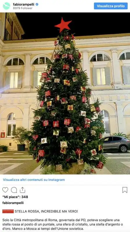 FABIO RAMPELLI CONTRO L ALBERO DI NATALE DEL CAMPIDOGLIO