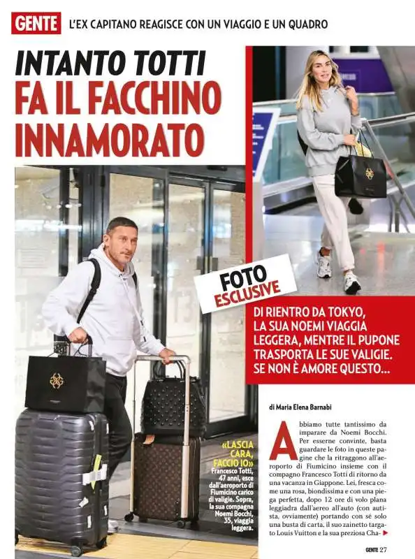 FRANCESCO TOTTI FACCHINO PER NOEMI BOCCHI 