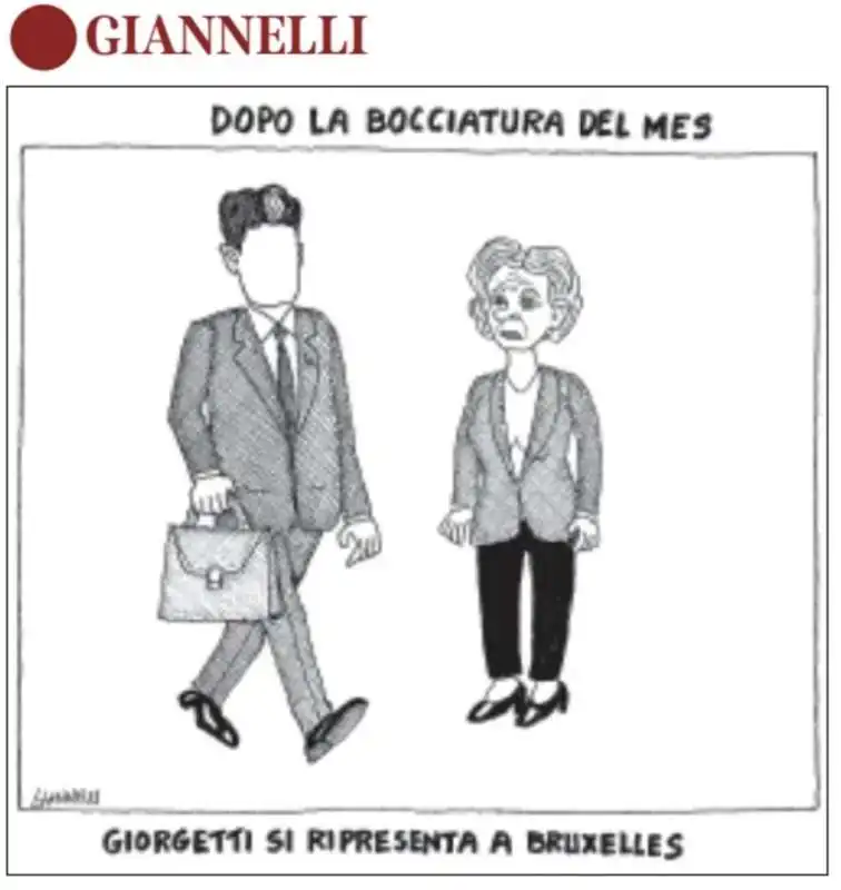 GIORGETTI IN EUROPA DOPO LA BOCCIATURA DEL MES - VIGNETTA BY GIANNELLI