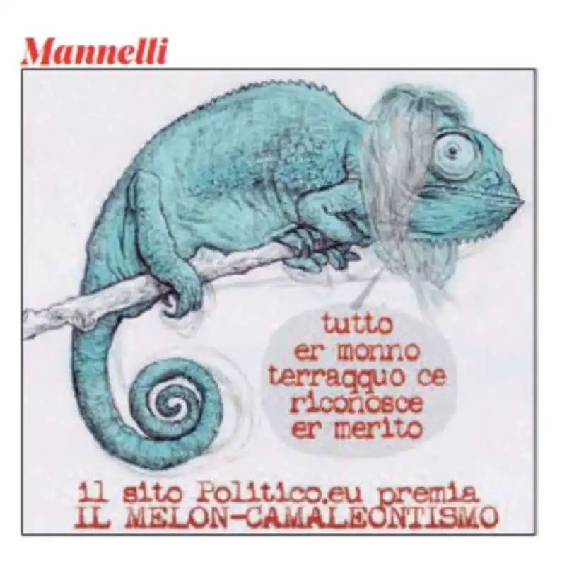 GIORGIA MELONI CAMALEONTE - VIGNETTA BY MANNELLI