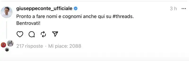 GIUSEPPE CONTE SU THREADS