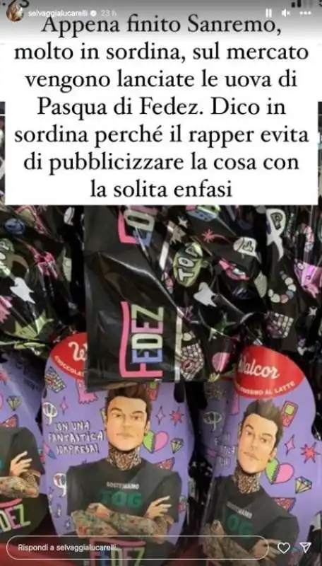 i post di selvaggia lucarelli sulle uova di pasqua di fedez 1