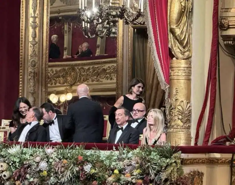 ignazio la russa   matteo salvini   beppe sala   gennaro sangiuliano   palco reale della scala 