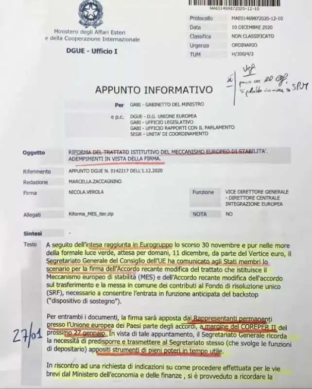 il documento di luigi di maio sul mes che smentisce giorgia meloni