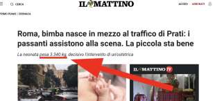 il mattino, neonata pesa 3.340 chili