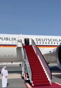 il presidente tedesco Frank-Walter Steinmeier all aeroporto di doha