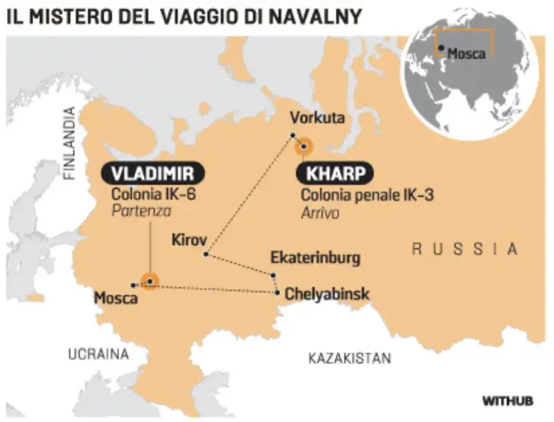 IL VIAGGIO DI NAVALNY PER LA PRIGIONE IN SIBERIA IK-3