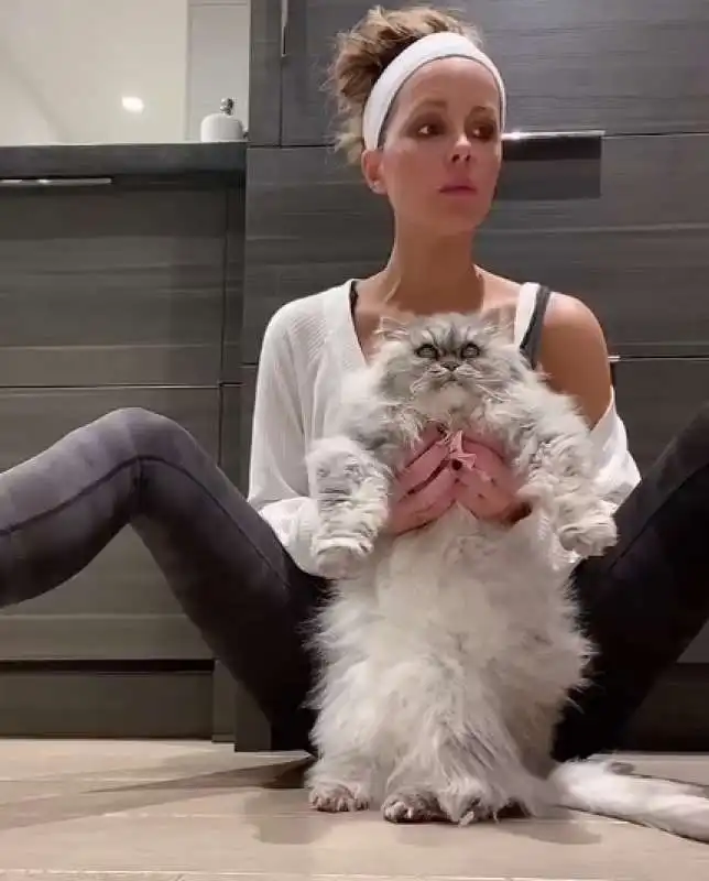 Kate Beckinsale e il suo gatto clive