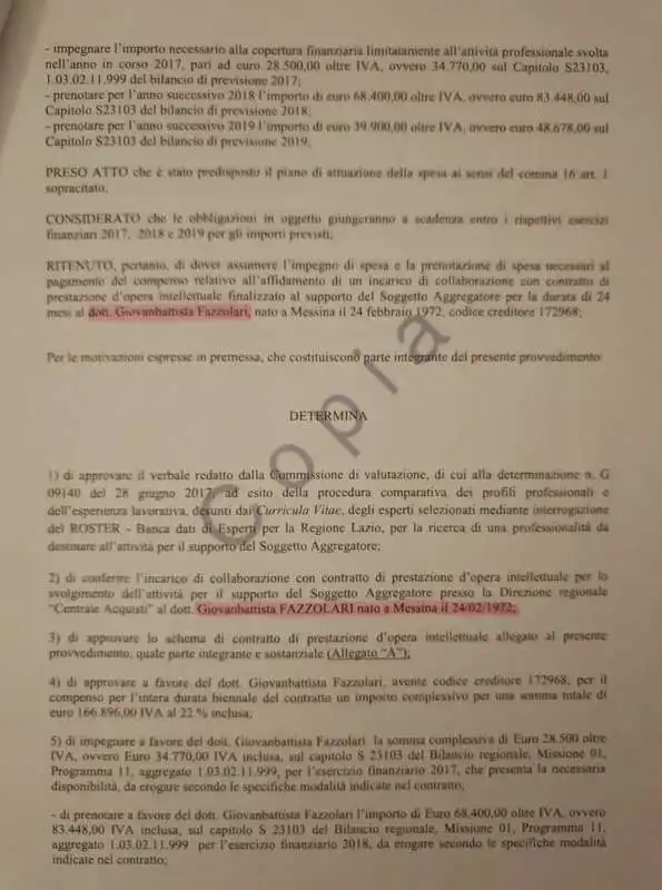 LA CONSULENZA ASSEGNATA DA STEFANO ACANFORA A GIOVANBATTISTA FAZZOLARI NEL 2017   - 1 