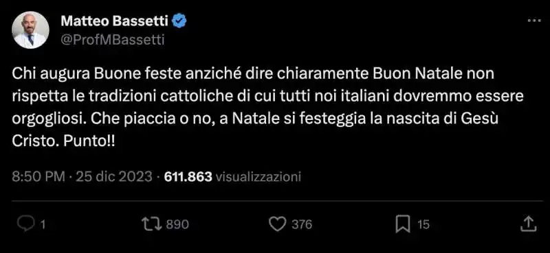 la polemica natalizia di matteo bassetti 