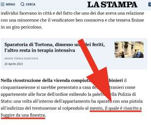 la stampa, il mento fugge dalla finestra