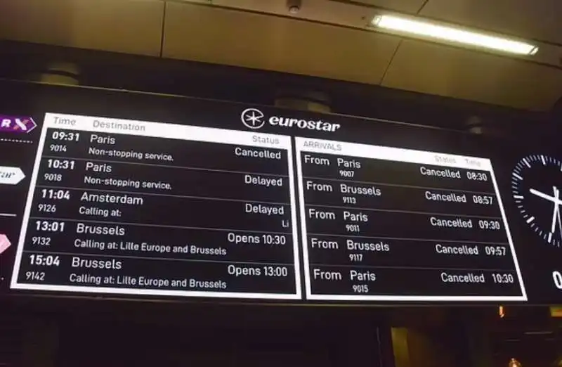 londra   caos alla stazione di st pancras per l allagamento del tunnel eurostar  2