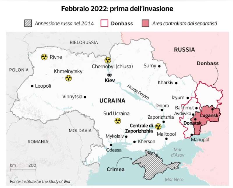 mappa dell ucraina prima dell invasione - dataroom