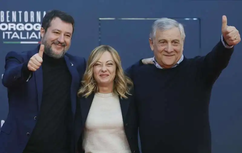 matteo salvini   giorgia meloni   antonio tajani   atreju 