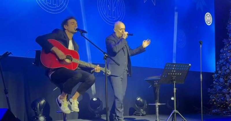 max pezzali e tananai alla cena di natale dell inter