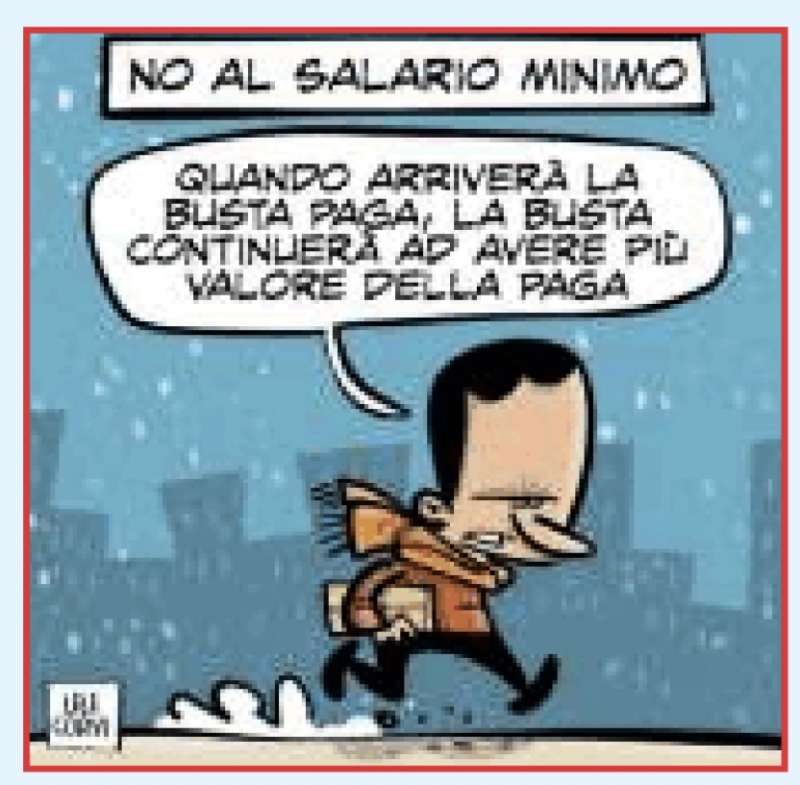 no al salario minimo vignetta by il giornalone la stampa