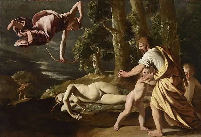 poussin la morte di chione