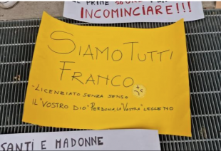 PROTESTE CONTRO IL LICENZIAMENTO DEL LAVORATORE PER UNA BESTEMMIA