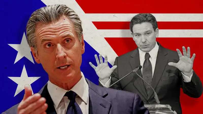 Ron DeSantis e Gavin Newsom 