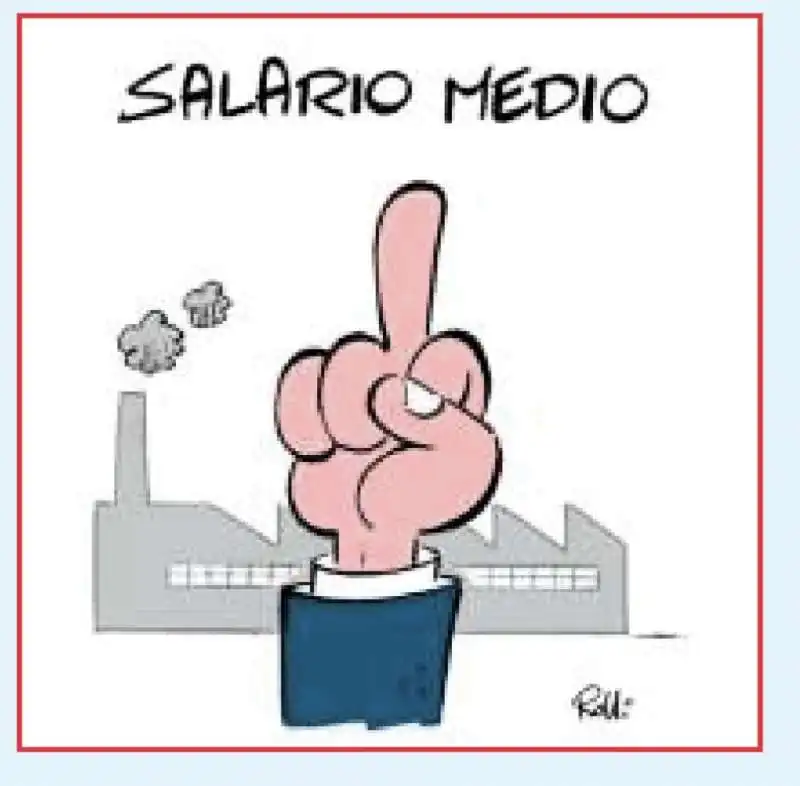 salario medio   vignetta by rolli per il giornalone   la stampa 