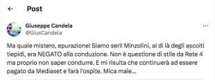 tweet di giuseppe candela sul caso minzolini