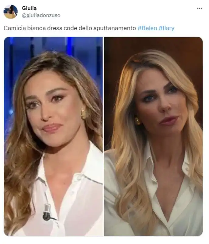 tweet sulle intervististe di ilary blasi e belen   2