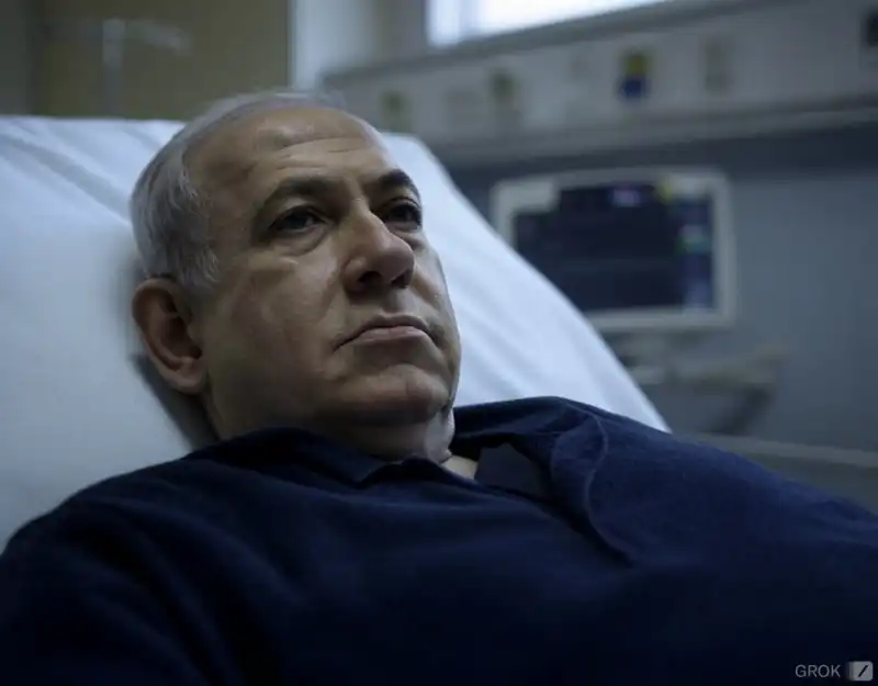 BENJAMIN NETANYAHU IN OSPEDALE - IMMAGINE CREATA CON GROK 