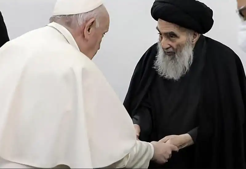 bergoglio con ali al sistani in iraq   