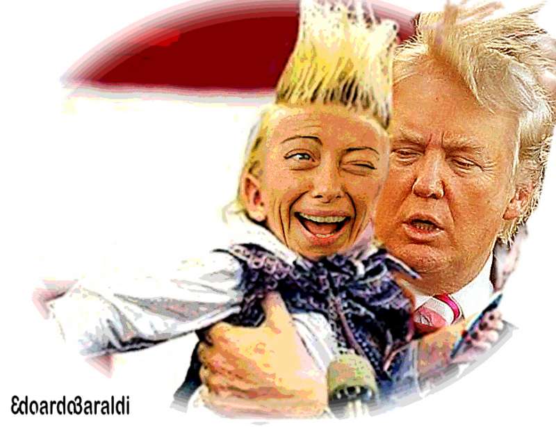 giorgia meloni e donald trump meme by edoardo baraldi