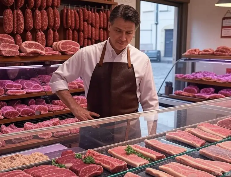 giuseppe conte in versione macellaio    immagine creata con l intelligenza artificiale di grok 