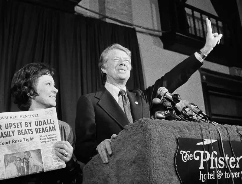 jimmy carter in iowa nel 1976.  