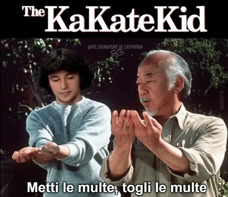 KAKATE KID MEME SU MATTEO SALVINI E IL NUOVO CODICE DELLA STRADA