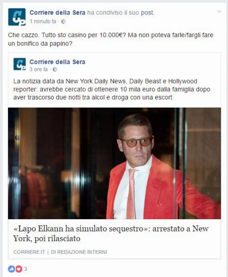 lapo elkann finto sequestro new york corriere della sera