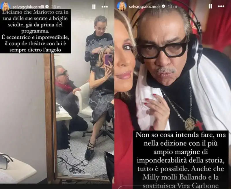 LE STORIE INSTAGRAM DI SELVAGGIA LUCARELLI SULLA FUGA DI GUILLERMO MARIOTTO DA BALLANDO CON LE STELLE