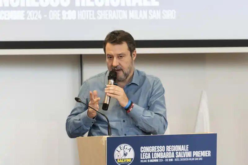 matteo salvini   congresso regionale lega lombarda   foto lapresse