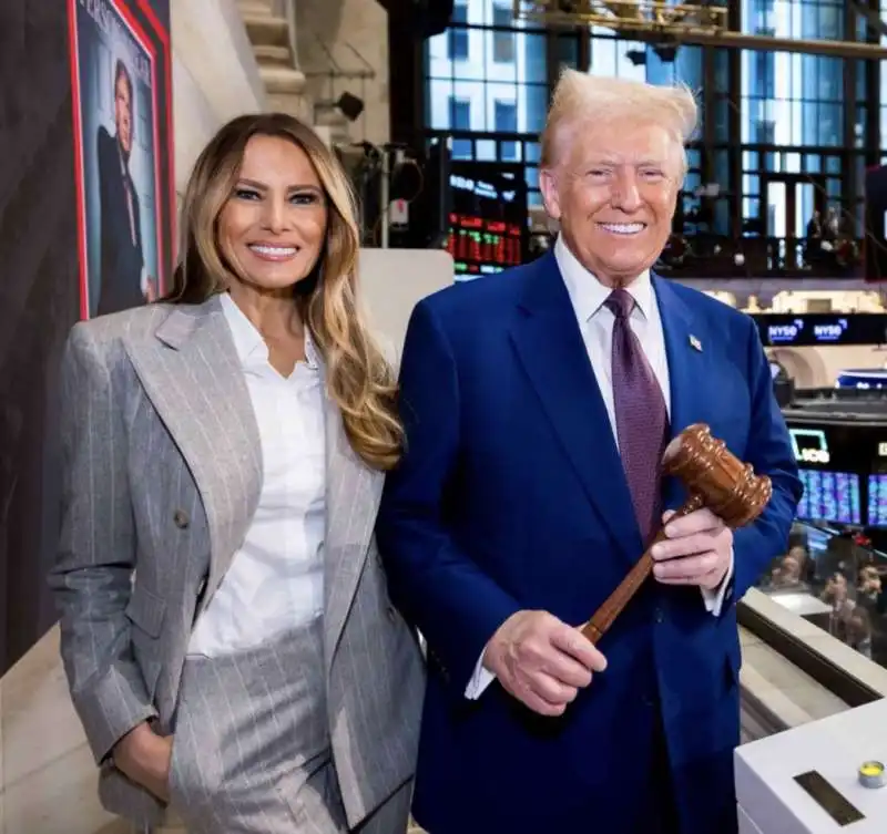 melania e donald trump a wall street 